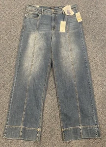 NWT Curve Appeal High Rise Wide Leg Jeans Front Seam Size 14 32 New - Picture 1 of 5
