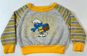 *MINT* Vintage 1983 Smurfs Toddler Sweatshirt 2T Crewneck Peyo Basketball Shirt - Picture 1 of 11