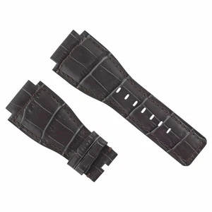 NEW 24MM LEATHER WATCH BAND STRAP FOR BELL & ROSS WATCH BR-01-BR-03 GREY TOP QLY - Picture 1 of 5