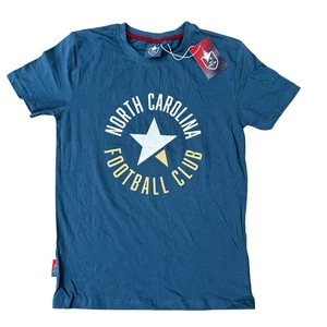 Official North Carolina Football Club youth T-Shirt 100% cotton blue sz YL NWT - Picture 1 of 6