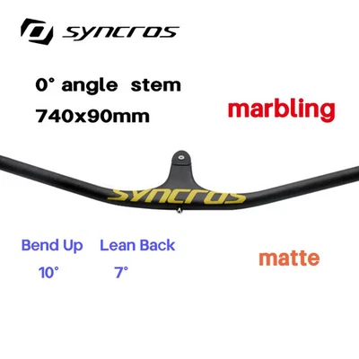 Manillar de Carbono MTB Manillar Integrado con Vástago +10° 0°Grado 60-110mm Pieza Foto 1 de 4