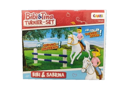 CRAZE BIBI UND TINA Turnier Set Bibi Und Sabrina m. Sprung Hindernis Pferde Spiel Set