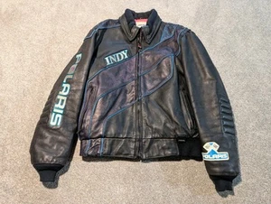 Vintage Polaris Jacket Mens Large Black Cowhide Leather Hein Gericke Indy Racing - Picture 1 of 20