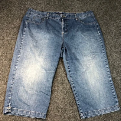 Pantalones Cortos BANDOLINO JEANS Para Mujer 18W "Mandie" Bootcut Capri Jean Azul Denim Foto 1 de 4