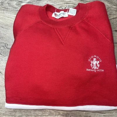 Винтажная женская толстовка Giorgio Beverly Hills блок красная в полоску размер Med - Изображение 1 из 4