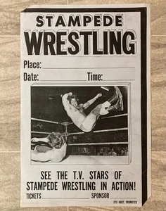 RARE 1980s STAMPEDE WRESTLING ORIGINAL PROMO PHOTO STU HART BRET HART FAMILY - Foto 1 di 2