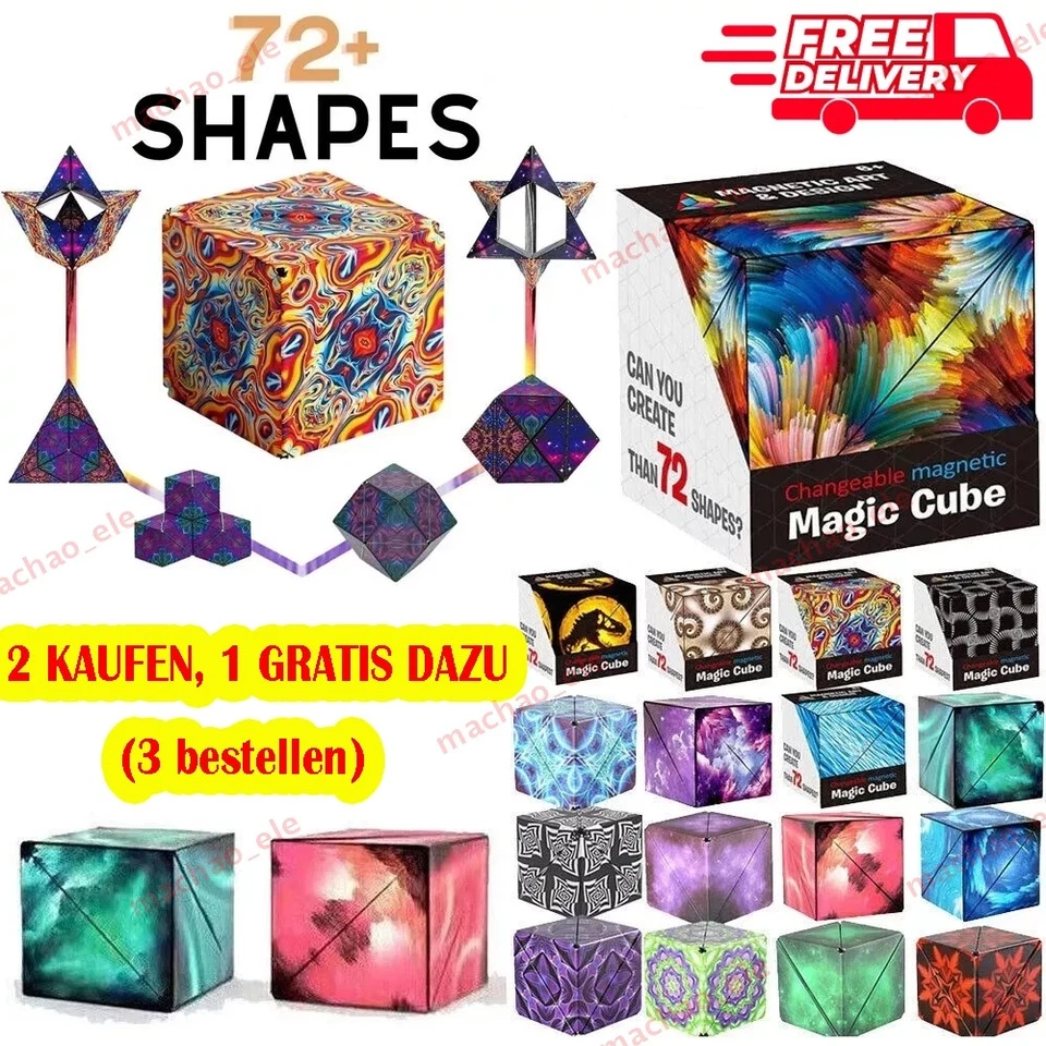 3D Magic Cube Shashibo Shape Shifting Box Anti Stress Hand Flip Puzzle Toy Gift - Bild 1 von 4