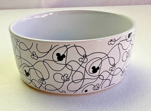 Disney Masticable Mickey Mouse Blanco con Líneas Negras Mascota Perro Gato Comida Tazón de Agua Logo - Imagen 1 de 7