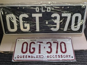 Queensland PPQ personalised BLACK AND WHITE number plates OGT 370 - Picture 1 of 1