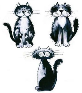 Alley Cat Black Sketch Overglaze Waterslide Ceramic Decals - Picture 1 of 8
