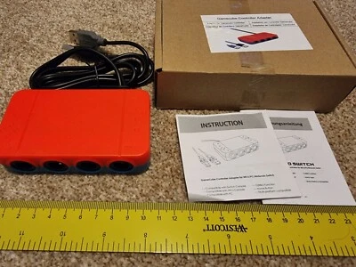 NNINTENDO SWITCH 4 PORTS CONTRÔLEUR GAMECUBE ADAPTATEUR USB NEUF ! Smash Bros - Photo 1/3
