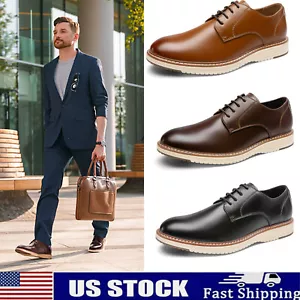 Men's Lace-Up Casual Dress Oxfords Derby Business Formal Lightweight Shoes 7-13 - Picture 1 of 28