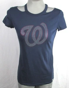 Washington Nationals Rhinestone MLB Women's Touch by Alyssa Milano T-Shirt - Picture 1 of 8