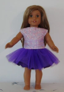 18" Puppe lila Tüllrock & Print Top (passt American Girl) - neu - so süß! - Bild 1 von 1
