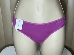 Calvin Klein Thong Underwear XS Cotton Blend Panty Purple 1 Pair Womens QD3643 - Picture 1 of 10