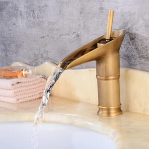 Retro Wasserhahn Waschbecken Spueltischarmatur Bad Dusche Wasserfall Armatur DE - Bild 1 von 11