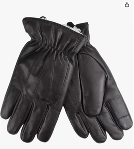 Men's Sz Medium Dockers® Trigger Finger Leather Sherpa Lined Touchscreen Gloves - Picture 1 of 9