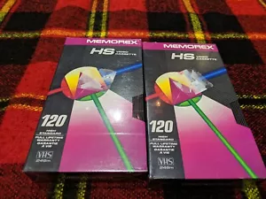 MEMOREX HS VIDEO Tapes 120 Two SEALED NEW TAPES 2/4/6 Hour Capacity - Picture 1 of 2