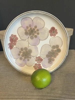 Denby Gypsy Salad Plate Made In England Vintage Pottery W Pink Flowers - Each - Image 1 of 3