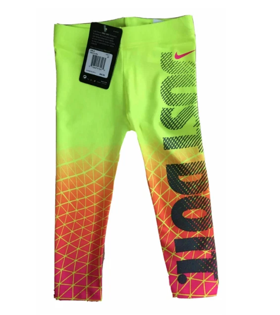NUEVO CON ETIQUETAS AG Nike Leggings para Correr Neón Voltio Amarillo Atlético Deportes Niñas 26B373-364 Foto 1 de 1