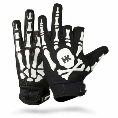 HK Army Bone Gloves - Black / White - X-Large - Paintball