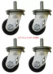 CWVENSET12 3" Heavy Duty Vending Machine Polyolefin Caster Set of 4 2800 lbs Cap - Picture 1 of 2