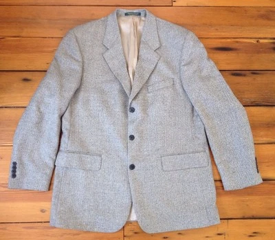 Brandini Le Collezioni Herringbone Silk Wool Blend Suit Jacket Blazer 42R 46" Foto 1 de 4