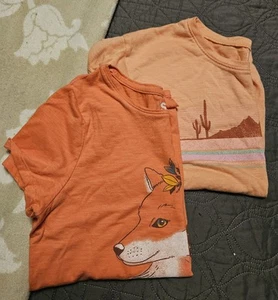 Lot of 2 Girls SO Brand Graphic T-Shirts Orange Coral Fox Sunset Size XL (14/16) - Picture 1 of 8