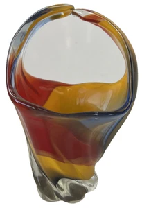 Murano Style, Glass, Red, Yellow, Bowl, Vase, Ornament, Basket - Picture 1 of 11
