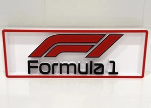 F1 Formel 1 3D Druck Box Schild Logo Schreibtisch Regal Fan Art Motorsport Racing NEU - Bild 1 von 6