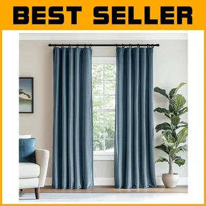 Super Soft Velvet Blue Blackout Curtains for Bedrooms & Living Rooms - 2 Panels - Picture 1 of 10
