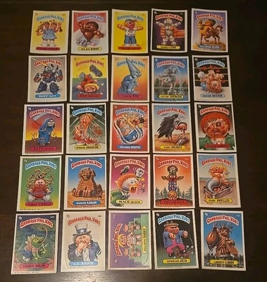 Garbage Pail Kids TOPPS Vintage 100 card Lot in poor condition with gum stains  - Image 1 of 4