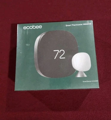 Brand New Sealed Ecobee Smart Thermostat Premium + SmartSensor White - Image 1 of 4