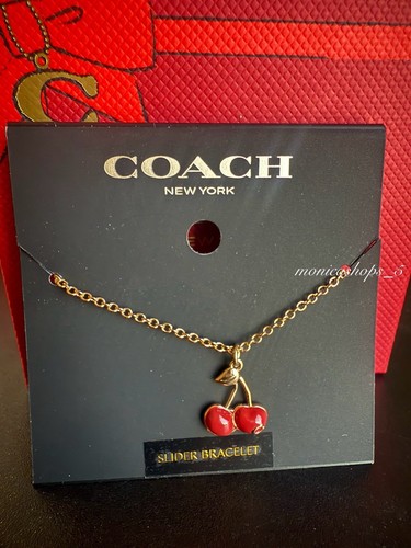 Bracciale Coach Ciliegia Charm Scorrevole CAA17 Ottone Smaltato