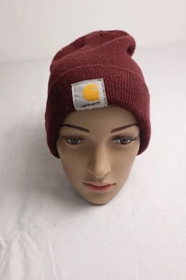 CARHARTT CAPPELLO BERRETTO BEANIE UNISEX TG UNICA HAT VINTAGE LOGO BORDEAUX - Imagen 1 de 4