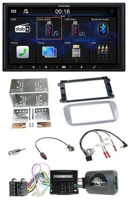 Alpine Bluetooth 2DIN Lenkrad DAB USB Autoradio für Ford Mondeo S-Max Profi silb - Bild 1 von 4