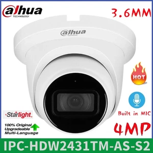 Dahua IPC-HDW2431TM-AS-S2 4MP Starlight POE IP Eyebal Camera In Mic DVR 3.6mm - Picture 1 of 12