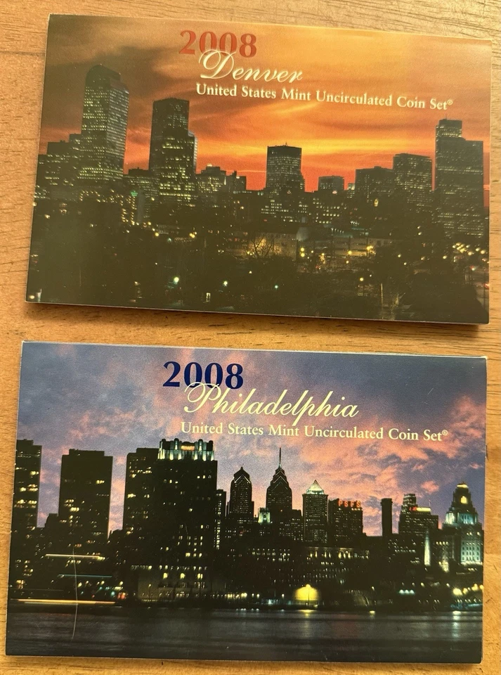 2008 Philadelphia & Denver US Mint Sets Uncirculated w/COAs~28 Coins Total - Image 1 of 4