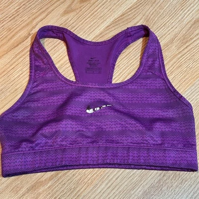 Nike DRI FIT Purple Sports Bra Padded Racerback Athletic Workout Small - Image 1 of 4