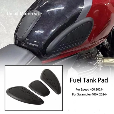 2024 2025 3PIC Almohadilla de tanque de combustible Pegatina de goma Negra para Scrambler 400X Velocidad 400 Foto 1 de 4