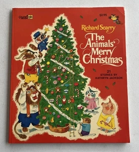 The Animals Merry Christmas By Richard Scarry Vintage 1972 Golden Book Large - Picture 1 of 10