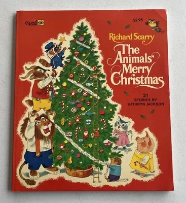 The Animals Merry Christmas By Richard Scarry Vintage 1972 Golden Book Large - Image 1 of 4