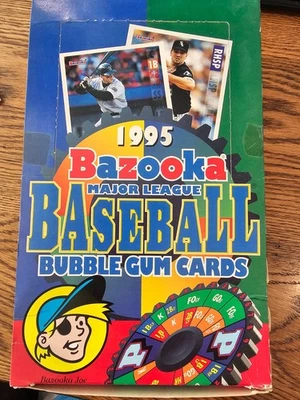 1995 Topps Bazooka Bubble Gum Baseball unsealed box 36 Packs RARE - Image 1 of 2