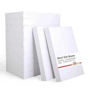 12 PACK Cardboard Shirt Gift Boxes Large Gift Boxes with Lids for Presents, Clot - Picture 1 of 6