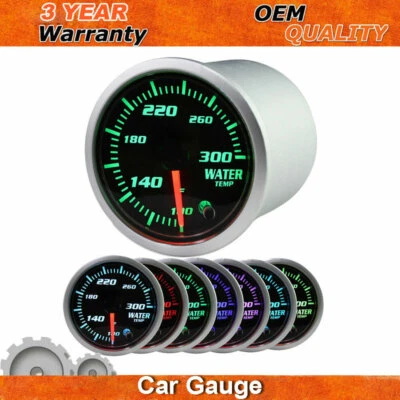 Universal Water Temperature Gauge Meter Fahrenheit Car Gauge 7 Color LED 2"52mm - Image 1 of 4