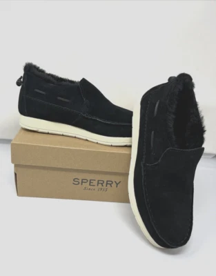 Sperry Mujer Negro Mocasín Moc-Sider Zapatos sin Cordones - Talla 7.5 - Nuevo en Caja Foto 1 de 4