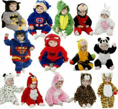 New Soft Baby Newborn Toddler Boy Girl Animal Romper Outfit Costume Fancy Dress - Image 1 of 4