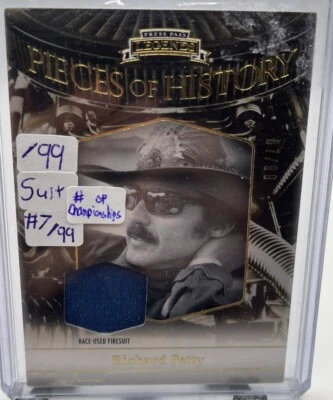 Richard Petty POH-RP #7/99 (# of CHAMPIONSHIPS) Firesuit Relic 2012 Press Pass - Image 1 of 4