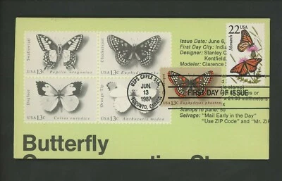 Ranto Cachet US FDC #2287 on 1712-15 w/ 1713 Butterfly insects Monarch 1987 - Image 1 of 2