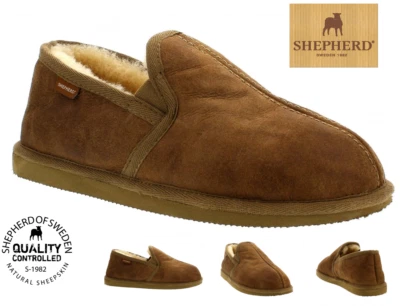 Shepherd of Sweden Men's Bosse Luxury Sheepskin Slippers - Antique Cognac - Image 1 of 4